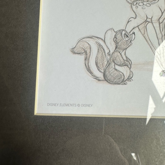 Framed Bambi Sketch Art with Swarovski crystals Disney collectible lithograph - Picture 8 of 8